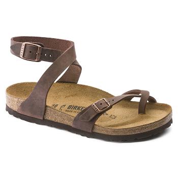 Dámské Sandály Birkenstock Yara Oiled Læder Hnědé | CZ 366AHK